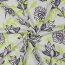 Leinen Viskose Blumen - grau/limette