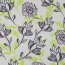 Leinen Viskose Blumen - grau/limette