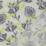Leinen Viskose Blumen - grau/limette