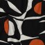 Leinen Viskose Halbkreise - schwarz/orange