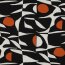 Leinen Viskose Halbkreise - schwarz/orange
