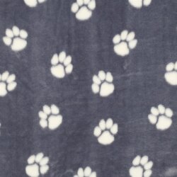 Wellnessfleece Hundepfoten - hellgrau