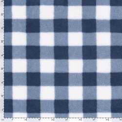 Teddystoff Fleece Kariert - dunkelblau
