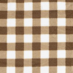Teddystoff Fleece Kariert - braun