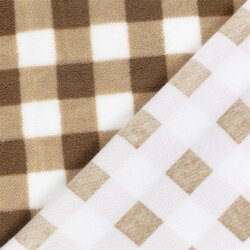 Teddystoff Fleece Kariert - braun