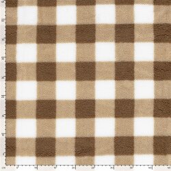 Teddystoff Fleece Kariert - braun