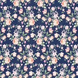Wintersweat Digital Blumenfeld - dunkelblau