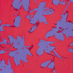Viskose Nylon Mix LIGHT Köper Blumen - himbeerrot