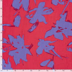 Viskose Nylon Mix LIGHT Köper Blumen - himbeerrot