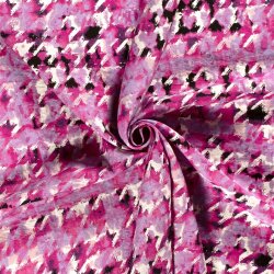 Viskose Nylon Mix LIGHT Köper Abstrakt - pink