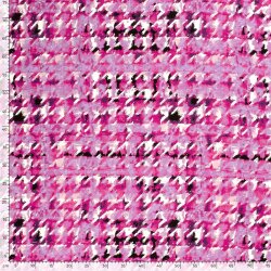 Viskose Nylon Mix LIGHT Köper Abstrakt - pink