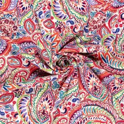 Polyesterjersey Köper Paisley - pink