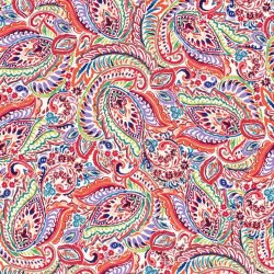 Polyesterjersey Köper Paisley - pink
