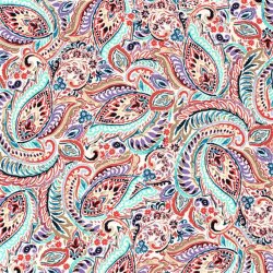 Polyesterjersey Köper Paisley - mint