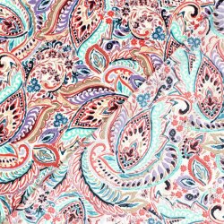 Polyesterjersey Köper Paisley - mint
