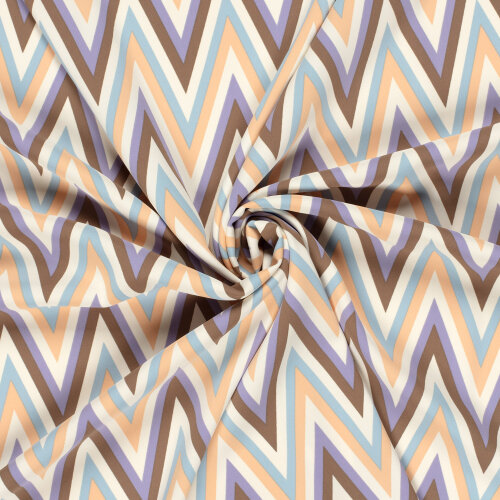 Polyesterjersey Köper Zick-Zack - taupe