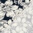 Polyesterjersey Köper Blumen - dunkelblau