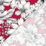 Polyesterjersey Köper weisse Blumen - dunkelpink