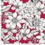 Polyesterjersey Köper weisse Blumen - dunkelpink