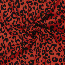 Polyesterjersey Köper LEOPARD - rot