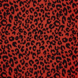 Polyesterjersey Köper LEOPARD - rot