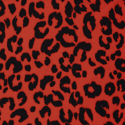 Polyesterjersey Köper LEOPARD - rot