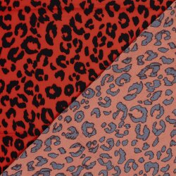 Polyesterjersey Köper LEOPARD - rot