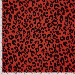 Polyesterjersey Köper LEOPARD - rot