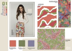 Polyesterstoff Bubble Zauberpaisley - limette