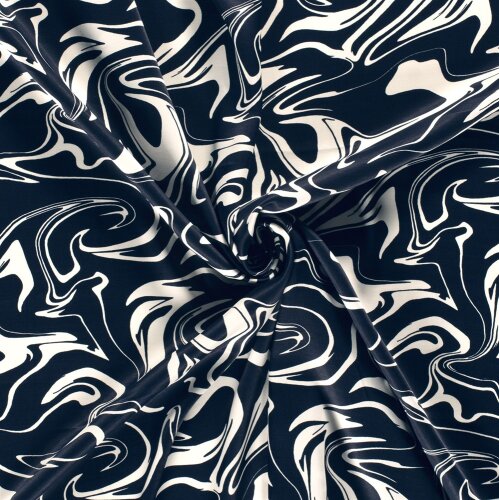 Viskosesatin Abstract - dunkelblau