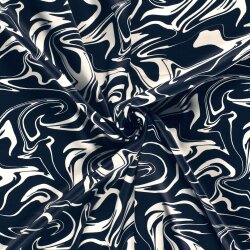 Viskosesatin Abstract - dunkelblau