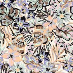 Viskosesatin Blumen - softlila