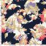 Viskosesatin Blumen - dunkelblau