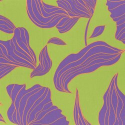 Viskosesatin große Blüten - limette