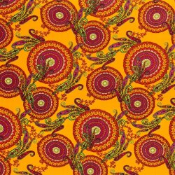Viskosesatin Paisley Mandala - sonnengelb