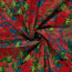 Baumwollsatin Blumenmalerei - dunkelrot
