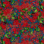 Baumwollsatin Blumenmalerei - dunkelrot