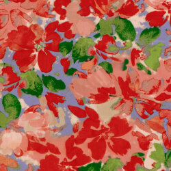 Baumwollsatin Blumenmalerei - helllila