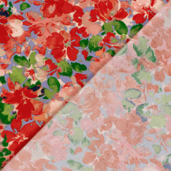 Baumwollsatin Blumenmalerei - helllila
