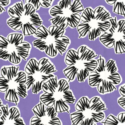 Baumwollsatin Kritzel Blumen - lavendel