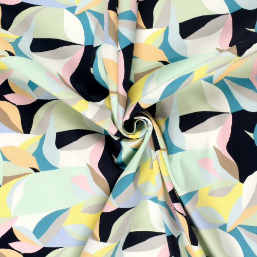 Baumwollsatin bunte Kunst - hellmint