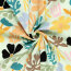 Baumwollsatin Blumen und Korallen - hellminze