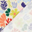 Baumwollsatin Blumen und Korallen - cremebeige