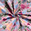 Baumwollsatin Blumen und Blätter - rosa