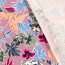Baumwollsatin Blumen und Blätter - rosa