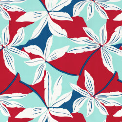 Baumwollsatin XXL Blumen - indigo