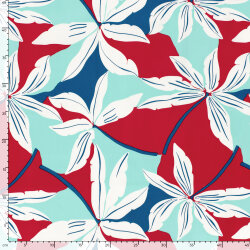 Baumwollsatin XXL Blumen - indigo