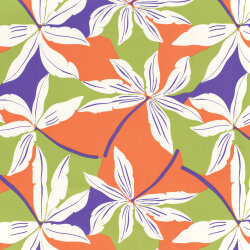 Baumwollsatin XXL Blumen - orange
