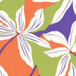 Baumwollsatin XXL Blumen - orange