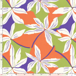 Baumwollsatin XXL Blumen - orange